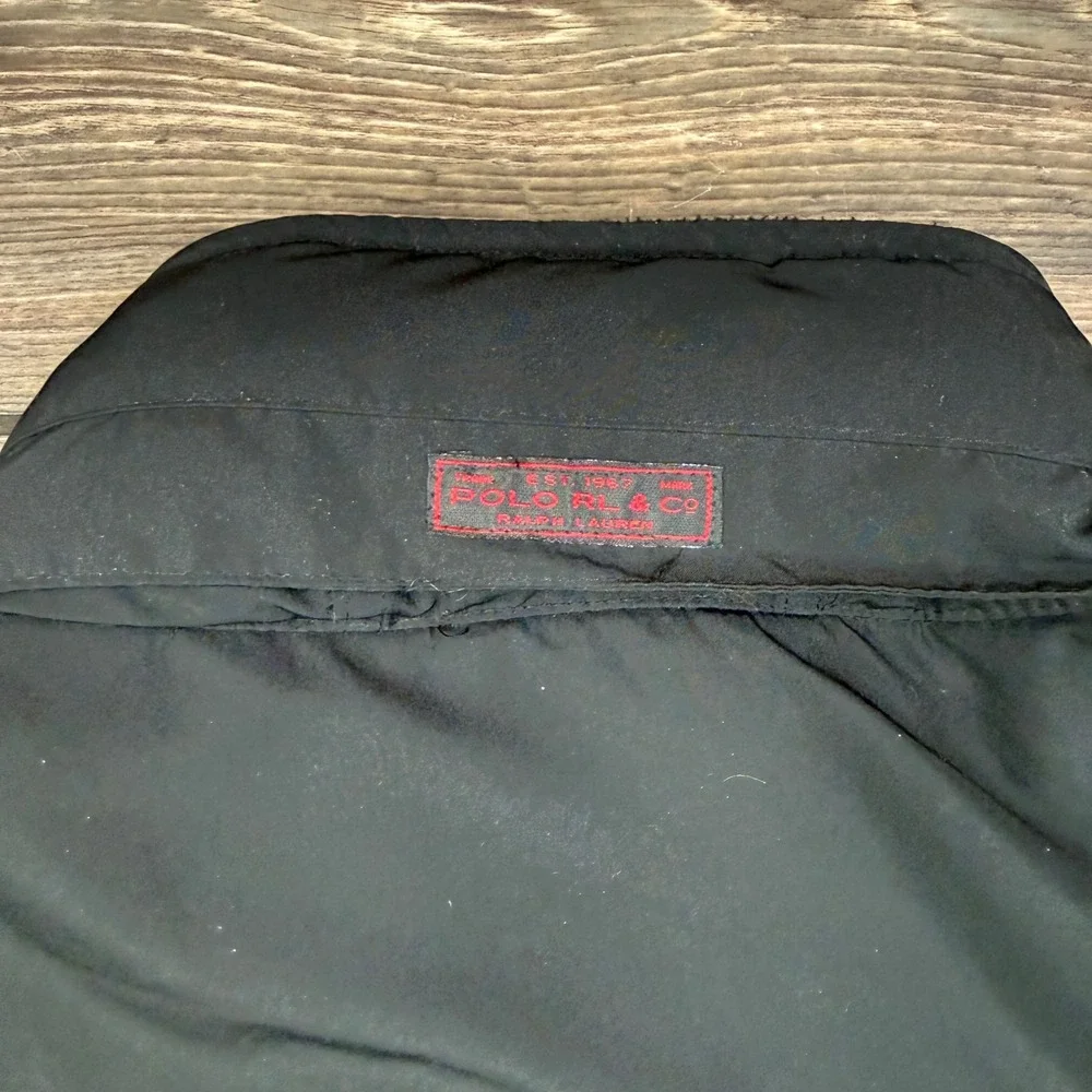 Polo Ralph Lauren‎ Polartec Fleece Jacket Mens XL Black Hybrid Full Zip Hooded